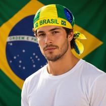 Bandana Copa Brasil Verde e Amarela Acessório Versátil para Torcer com Estilo e Conforto Bandana Copa Brasil Verde e Amarela Acessório Versátil para Torcer com Estilo e Conforto