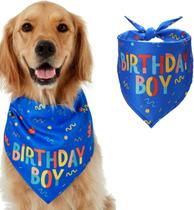 Bandana de aniversário para cães, cachecol ajustável para cã