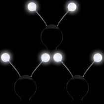 Bandana de antena marciana JOYIN LED Silver, pacote com 3 unidades para festa Bandana de antena marciana JOYIN LED Silver, pacote com 3 unidades para festa