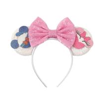 Bandana de Meninas Disney com Lantejoulas e Arco - Castelo, Foguete e Mickey