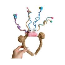 Bandana de Natal com Monstro Engraçado - Acessório de Cabelo DIY em Rolo de Lã Bandana de Natal com Monstro Engraçado - Acessório de Cabelo DIY em Rolo de Lã