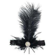 Bandana de penas Amscan Elegant Black Charleston Vintage