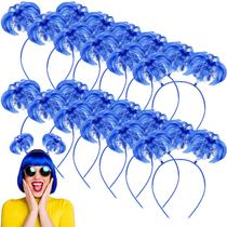 Bandana de rabo de cavalo Jexine Halloween Pompom Hair Tinsel Blue