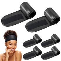 Bandana de spa Hercicy Black Satin Silk para mulheres (6 pacotes) Bandana de spa Hercicy Black Satin Silk para mulheres (6 pacotes)