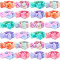 Bandana de spa Riceshoot Riceshoot Microfiber Tie Dye Dye 24 peças