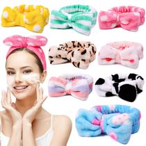 Bandana de Spa UMIKU para Mulheres - Pacote com 8 Bandanas de Lã Coral Multicoloridas