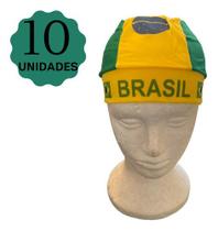 Bandana Do Brasil Copa Do Mundo Torcedor Ajustável - 10unid - Brasil Natal