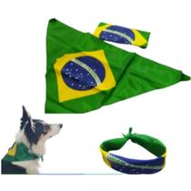 Bandana do Brasil para pet cães cachorros Copa do Mundo enfeite do Brasil manifestação