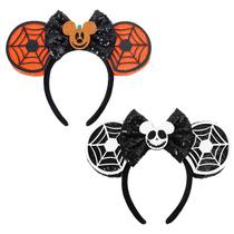 Bandana ETLUK, Halloween, lantejoulas, Jack e orelhas de abóbora, laranja