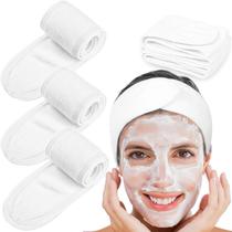 Bandana facial de spa Whaline Terry Cloth 4 unidades branca Bandana facial de spa Whaline Terry Cloth 4 unidades branca