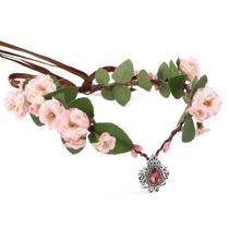 Bandana Fairy Floral MOSTORY Pink Elf Flower Crown para mulher