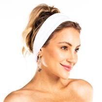 Bandana-faixa De Cabelo Em Atoalhado Para Skin Care E Maquiagem Vairelli Bandana Branca