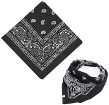 Bandana Faixa Lenço Cabelo Preto Unissex Poliéster