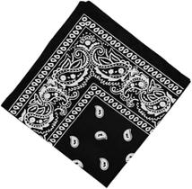 Bandana Faixa Lenço Preto Cabelo Unissex Poliéster