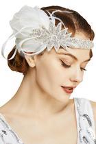 Bandana Flapper BABEYOND Vintage 1920s Great Gatsby (branca) Bandana Flapper BABEYOND Vintage 1920s Great Gatsby (branca)