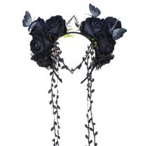 Bandana Flower Crown MOSTORY Black Gothic Floral Women