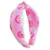 Bandana FROG SAC Knot para meninas Rainbow Sequin Pink