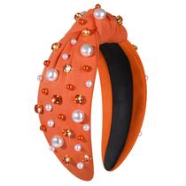 Bandana GLBCC Pearl Knotted para mulheres Game Day Orange Bandana GLBCC Pearl Knotted para mulheres Game Day Orange