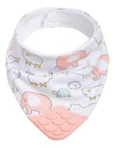 Bandana Infantil Com Mordedor Animais Rosa 15285 - Buba