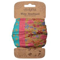 Bandana Karma Teal/Apricot Split Floral Wide para mulheres Bandana Karma Teal/Apricot Split Floral Wide para mulheres