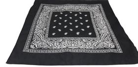 Bandana/Lenço Preta com Estampa em Arabesco - Acessório Estiloso para Roqueiros Bandana/Lenço Preta com Estampa em Arabesco - Acessório Estiloso para Roqueiros