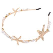 Bandana Minkissy Starfish Pearl Alloy para mulheres e meninas Bandana Minkissy Starfish Pearl Alloy para mulheres e meninas