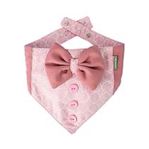 Bandana Modernpet Gravata Borboleta Rosa Bebê para Cães