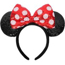 Bandana Mouse Ears ETLUK para mulheres e meninas (vermelha)