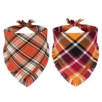 Bandana para cães ADOGGYGO, manta laranja de outono com borlas para cães grandes Bandana para cães ADOGGYGO, manta laranja de outono com borlas para cães grandes