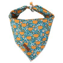 Bandana para cães, estilo exclusivo, patas, algodão e abóbora, gravata