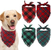 Bandana para cães KOOLTAIL Christmas Plaid, pacote com 4 unidades para cães e gatos Bandana para cães KOOLTAIL Christmas Plaid, pacote com 4 unidades para cães e gatos
