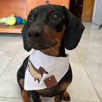 Bandana Pet Bordado Salsicha para Cães e Gatos - Estilo e Conforto