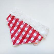 Bandana pet de inverno Farm xadrez vermelho e branco
