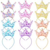 Bandana Princess Crown com lantejoulas brilhantes para meninas pacote com 12 Bandana Princess Crown com lantejoulas brilhantes para meninas pacote com 12