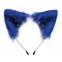 Bandana QinRuan Cat Fox, pele sintética, orelhas, Halloween, cosplay