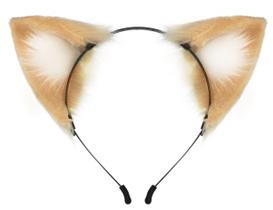 Bandana QinRuan Cat Fox, pele sintética, orelhas, Halloween, cosplay