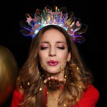 Bandana RENEMEGO Happy Birthday Light Up Crown para mulheres Bandana RENEMEGO Happy Birthday Light Up Crown para mulheres