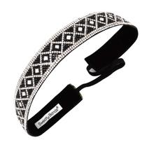 Bandana Sweaty Bands Bling It Queening Silver Black 2,5 cm