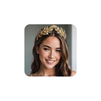 Bandana SWEETV Goddess Crown Bridal Leaf Tiara Gold para mulher Bandana SWEETV Goddess Crown Bridal Leaf Tiara Gold para mulher