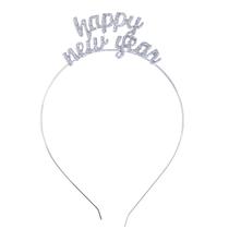 Bandana Tiara BinaryABC Feliz Ano Novo Rhinestone Silver Bandana Tiara BinaryABC Feliz Ano Novo Rhinestone Silver