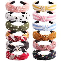 Bandana VELSCRUN Hairband Wide Knotted, pacote com 12 unidades para mulheres Bandana VELSCRUN Hairband Wide Knotted, pacote com 12 unidades para mulheres