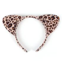 Bandana Wokex Short Plush Leopard Cat Ear para mulheres e meninas x4