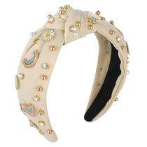 Bandana XLSXEXCL Boho Rainbow Daisy Pearl para mulheres e meninas
