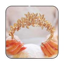 Bandana Yean Gold Leaf Fairy Flower Crown Bridal Women Bandana Yean Gold Leaf Fairy Flower Crown Bridal Women