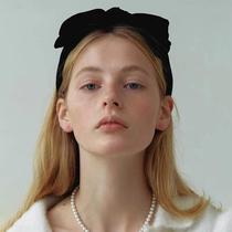 Bandana YERTTER Dainty Black Velvet Knot Bow Turbante para mulheres