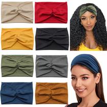 Bandanas Carede Wide Twist Boho Turbante para mulheres (pacote com 8) Bandanas Carede Wide Twist Boho Turbante para mulheres (pacote com 8)