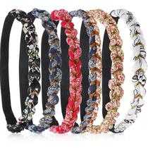 Bandanas com elástico floral trançado Chuangdi para mulheres x6 Bandanas com elástico floral trançado Chuangdi para mulheres x6