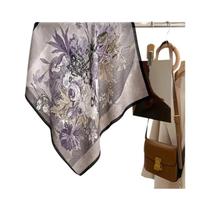 Bandanas De Algodão Com Estampa Floral, Lenço Quadrado De 70cm, Acessório De Cabelo Para Mulheres E