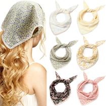 Bandanas de cabelo, lenço de cabeça, Dingion Floral Chiffon, feminino