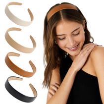 Bandanas de couro WOVOWOVO para mulheres, poliuretano macio antiderrapante de 2,54 cm Bandanas de couro WOVOWOVO para mulheres, poliuretano macio antiderrapante de 2,54 cm
